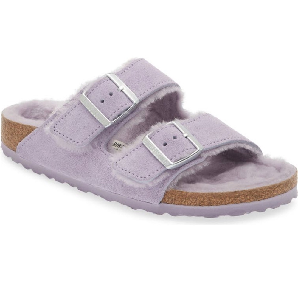 Birkenstock Arizona shearling purple  sandals 40=9